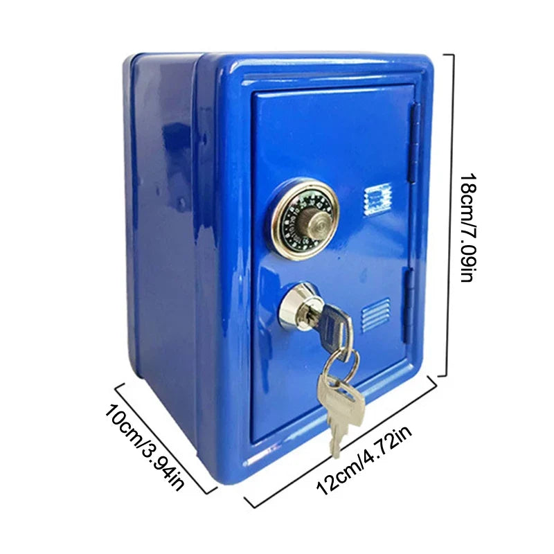 Kids Safe Piggy Bank – Metal Money Box with Lock & Key