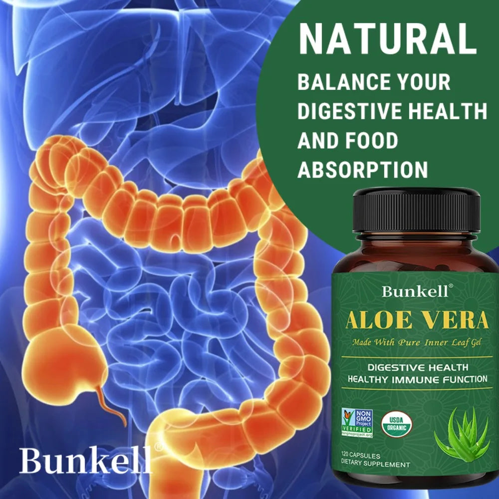 Aloe Vera Extract Capsules – Digestive Support, Non-GMO 120ct