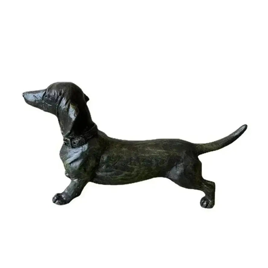 Resin Dachshund Figurine – Black Dog Garden Sculpture Ornament