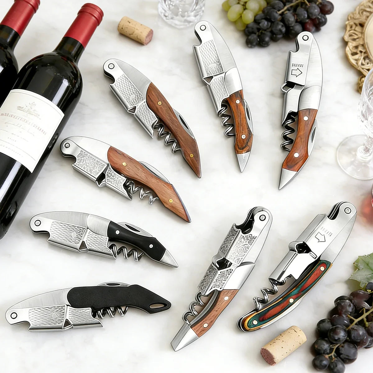Wine Opener Double Hinged Manual Key Bartender Server Waiter