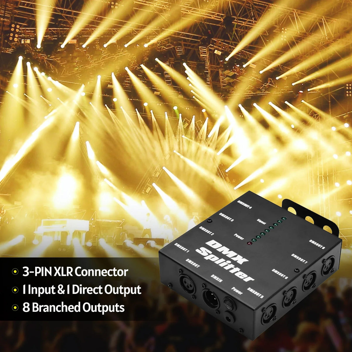 DMX512 1 Direct Input Output 8 Independent Outputs Optical Signal