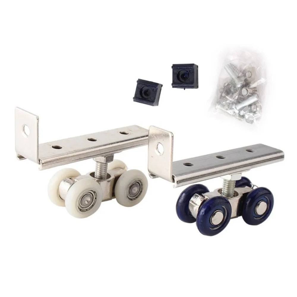 Sliding Door Roller Pulley Set – 4-Wheel Rail Track Hardware