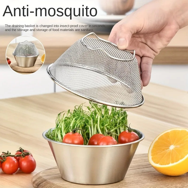KEMORELA 2-in-1 Stainless Steel Strainer & Washing Bowl