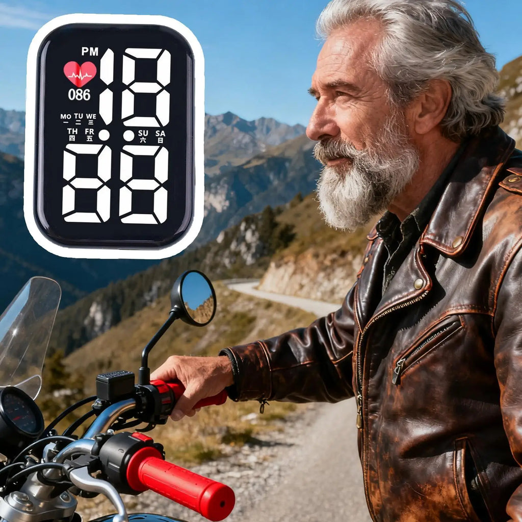 Waterproof LED Stick-On Dashboard Clock | Car Truck Bike Boat