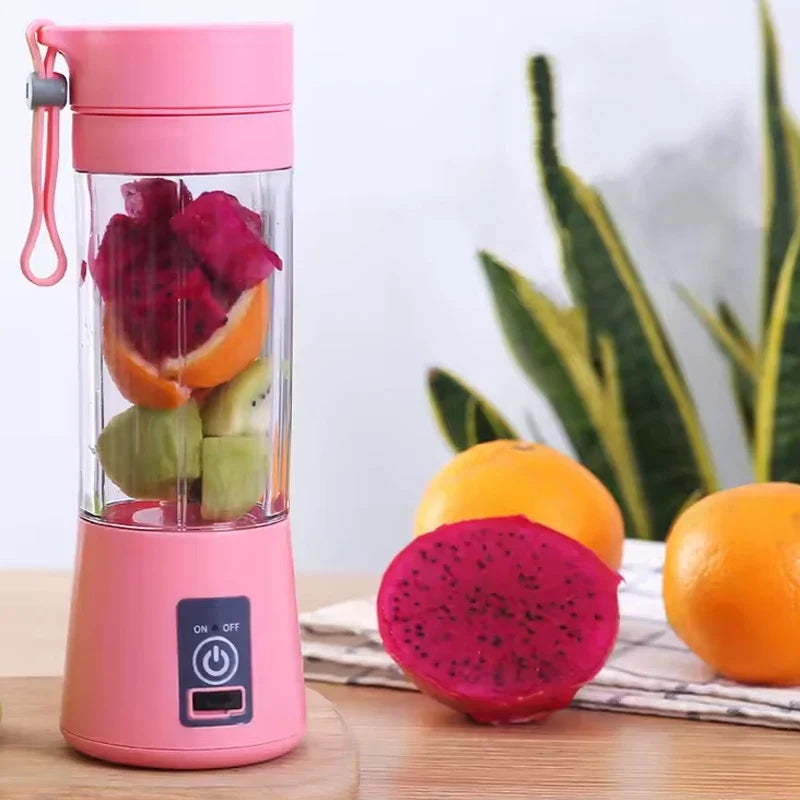 Portable USB Mini Blender Juicer Cup – 380ml, 6-Blade