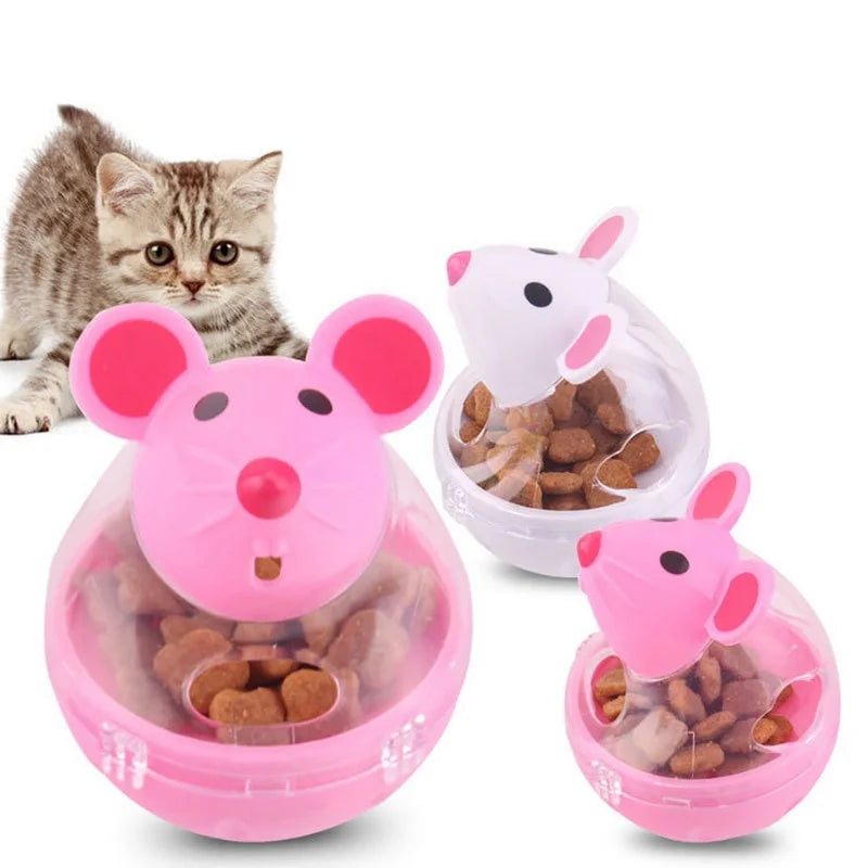 Mouse Cat Treat Dispenser Toy – Rolling Food Feeder for Cats
