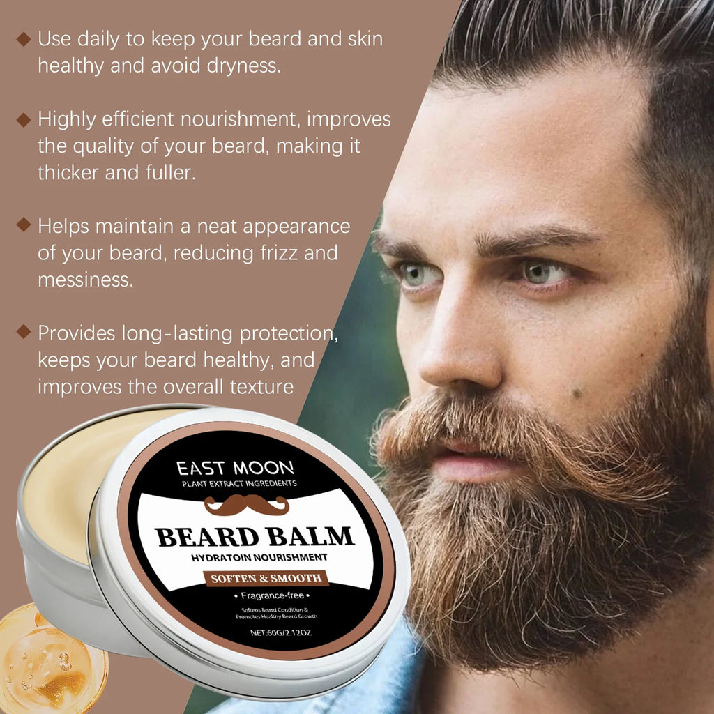 East Moon Coconut Oil Beard Balm – Moisturizing Wax & Softener