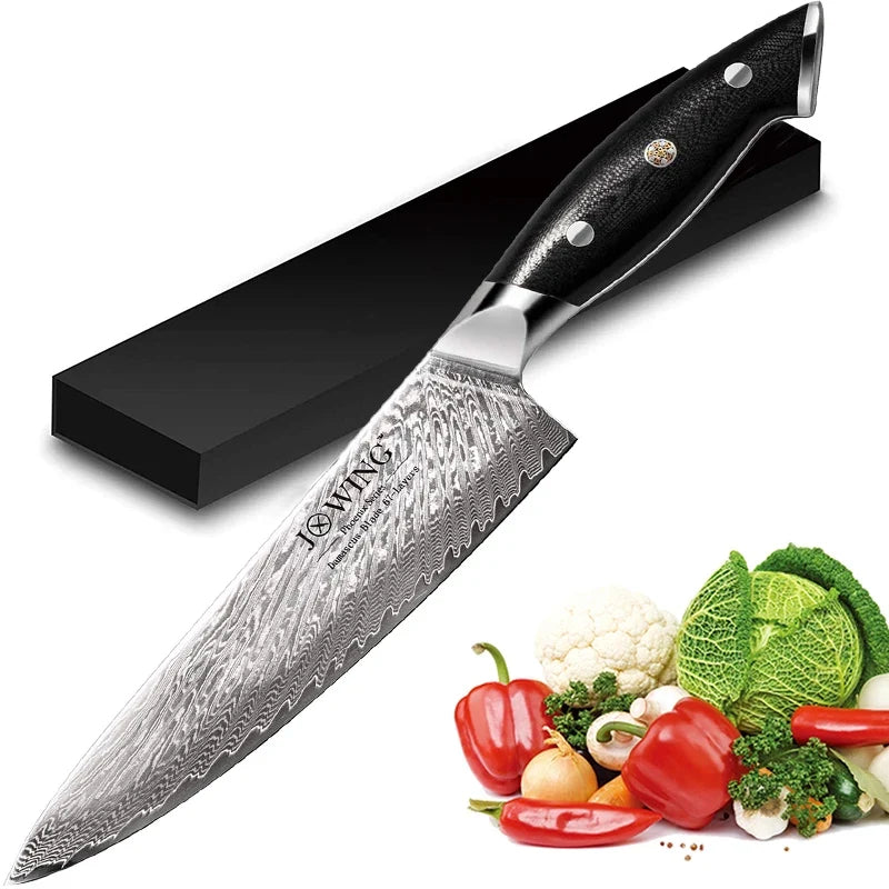 67-Layer Damascus Steel Japanese Chef's Knife – 8" Blade