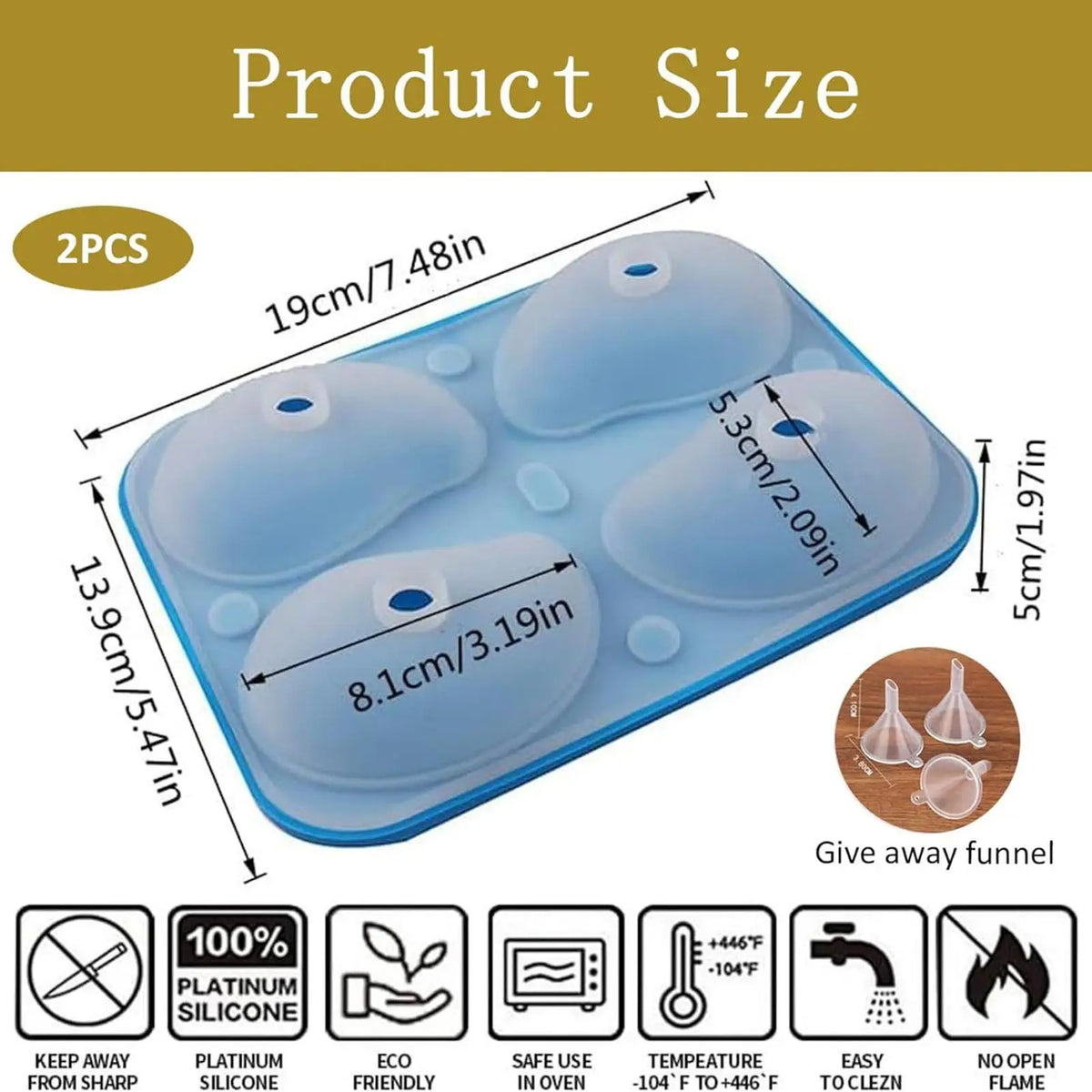4-Cavity 3D Mango Silicone Mousse Mold – Cake, Jelly & Candy