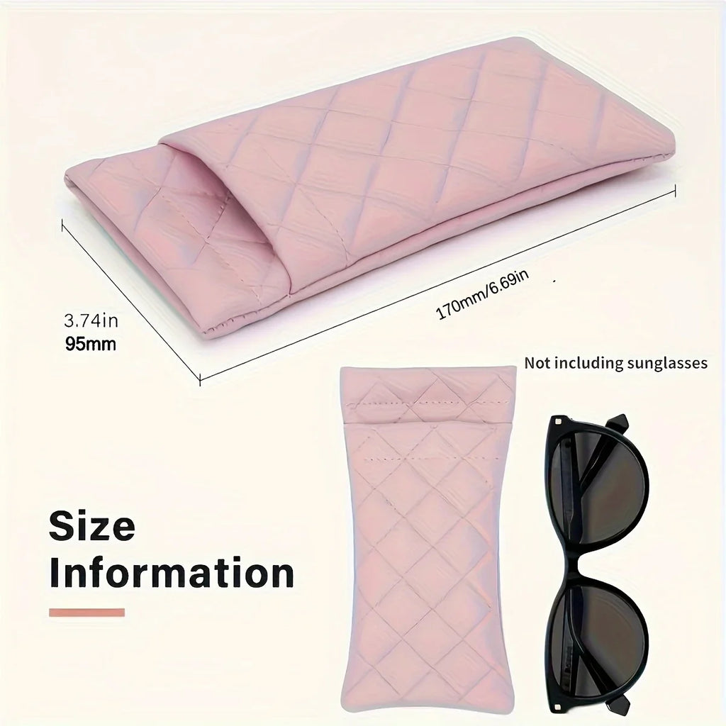 2-Pack PU Leather Glasses Case – Argyle Anti-Scratch Eyewear Bag