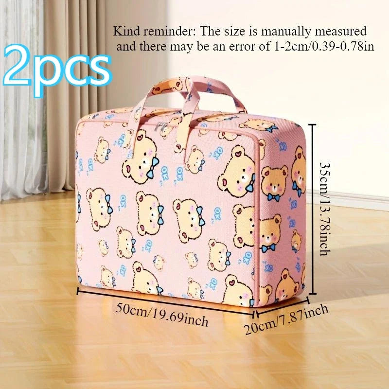 Large Foldable Quilt Storage Bag – Blanket & Bedding Organizer