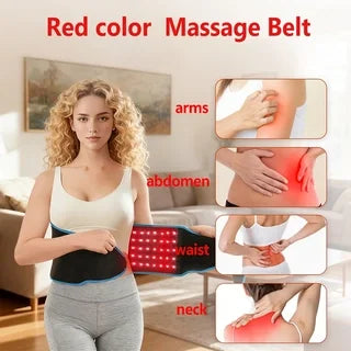 Electric Massage Belt with Red LED Light | Adjustable Waist Wrap