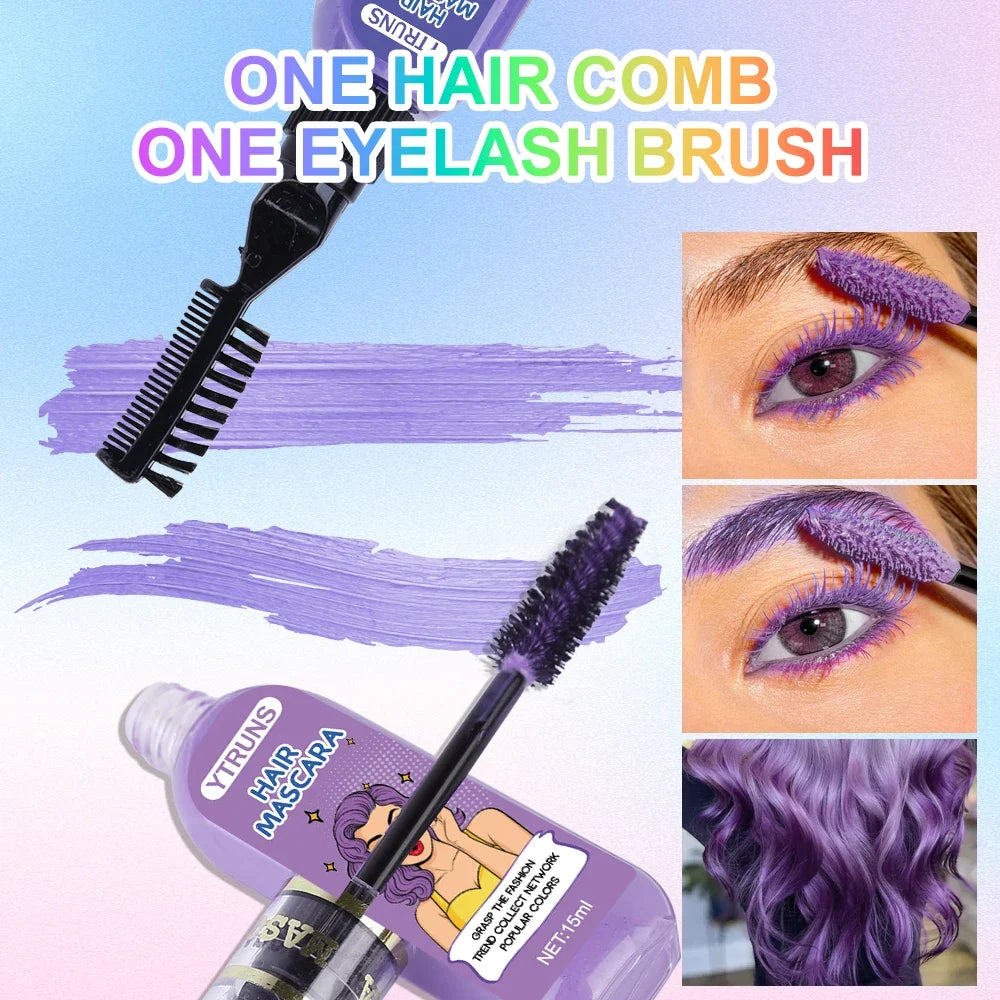 13-Color Temporary Hair Dye | Buildable Smudge-Resistant Paint