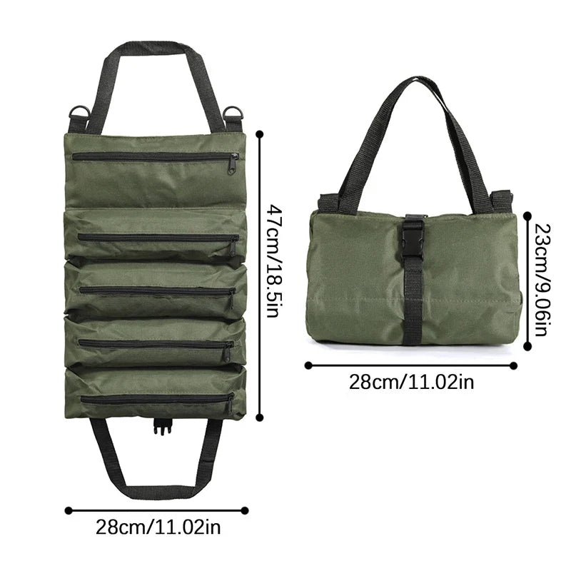 Roll-Up Tool Bag – Multi-Pocket Oxford Cloth Organizer Pouch