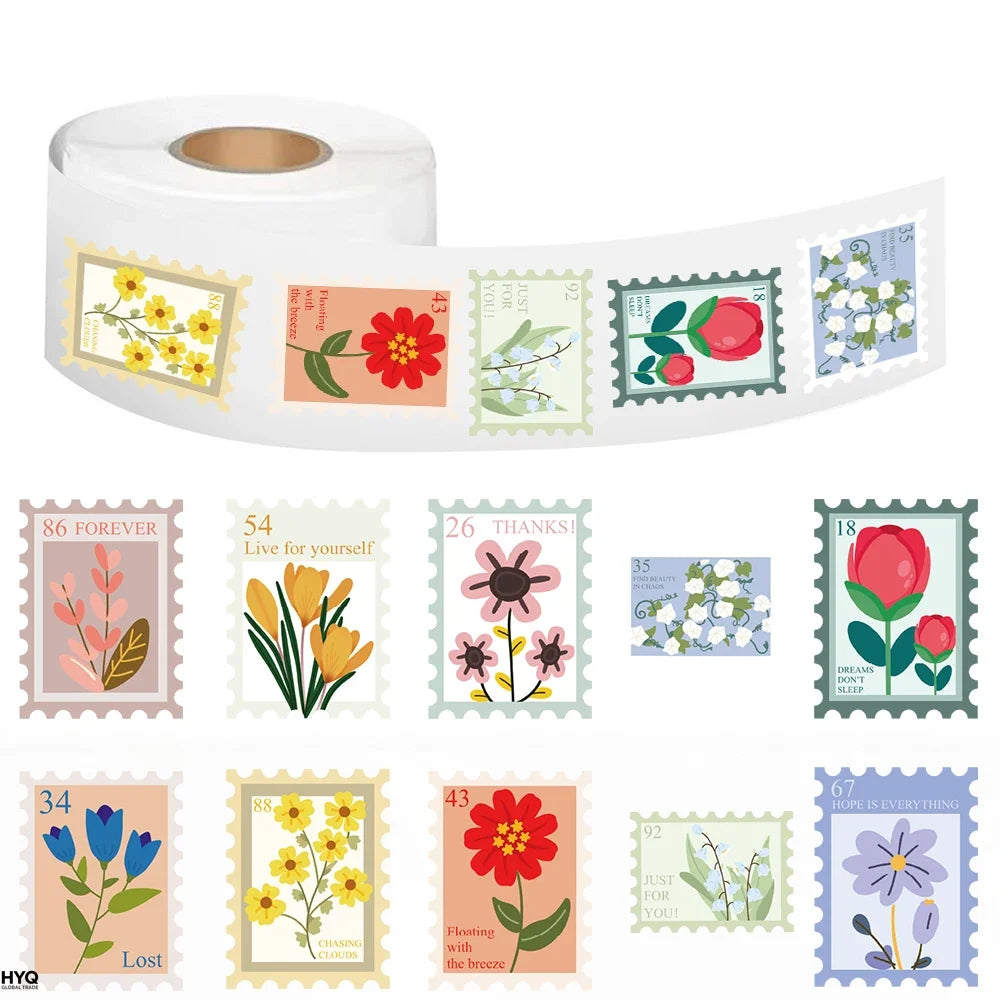 500 Pegatinas Rollo Y2K Harajuku Flores Dibujos Animados DIY