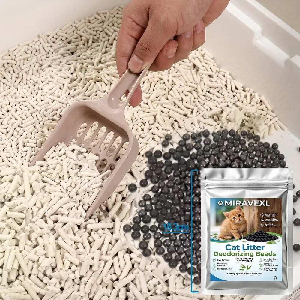 MIRAVEXL Activated Carbon Cat Litter Deodorizing Beads 200g