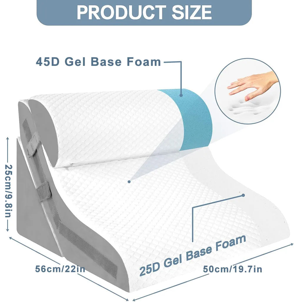 3-Piece Adjustable Bed Wedge Pillow Set | Headboard Support