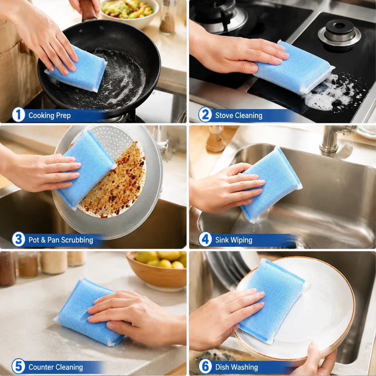 Double-Sided Kitchen Scrubber Sponge | Dishes, Pots & Pans