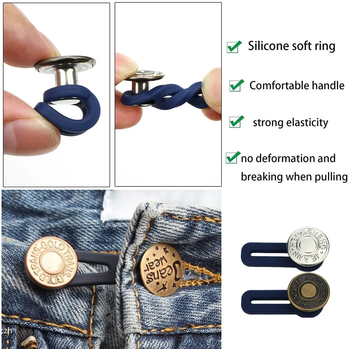 Jeans Button Extender Set – No-Sew Waist Extenders 4/6pcs
