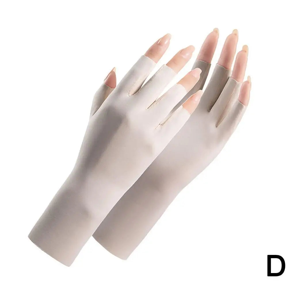 UV Protection Ice Silk Gloves – Nail Lamp & Sun Shield