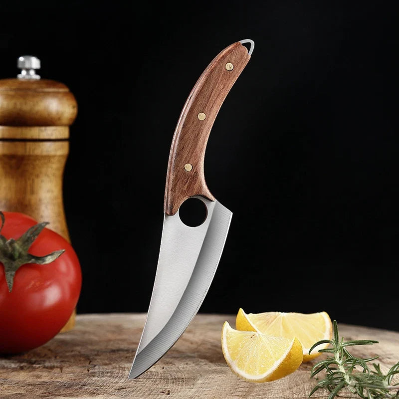 Handmade Forged Boning Knife – Wooden Handle & Knife Cover