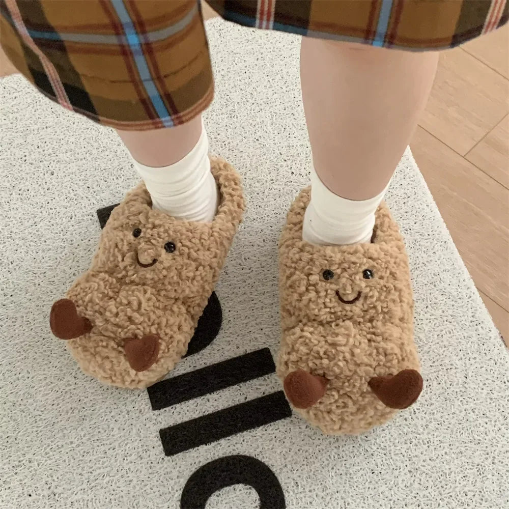 Women's Cartoon Plush Winter Slippers | Cozy Non-Slip House Shoes