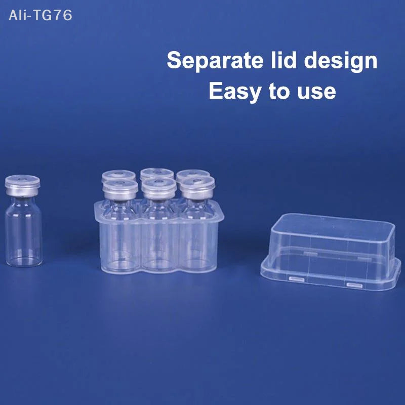 5-Pack Stackable Microtube Vial Storage Box | 3–10mL Clear