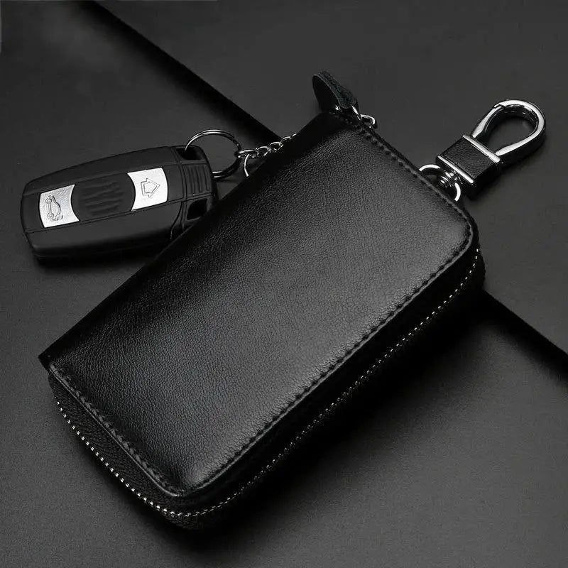 JETTING PU Leather Key Bag – Zipper Organizer for Men & Women