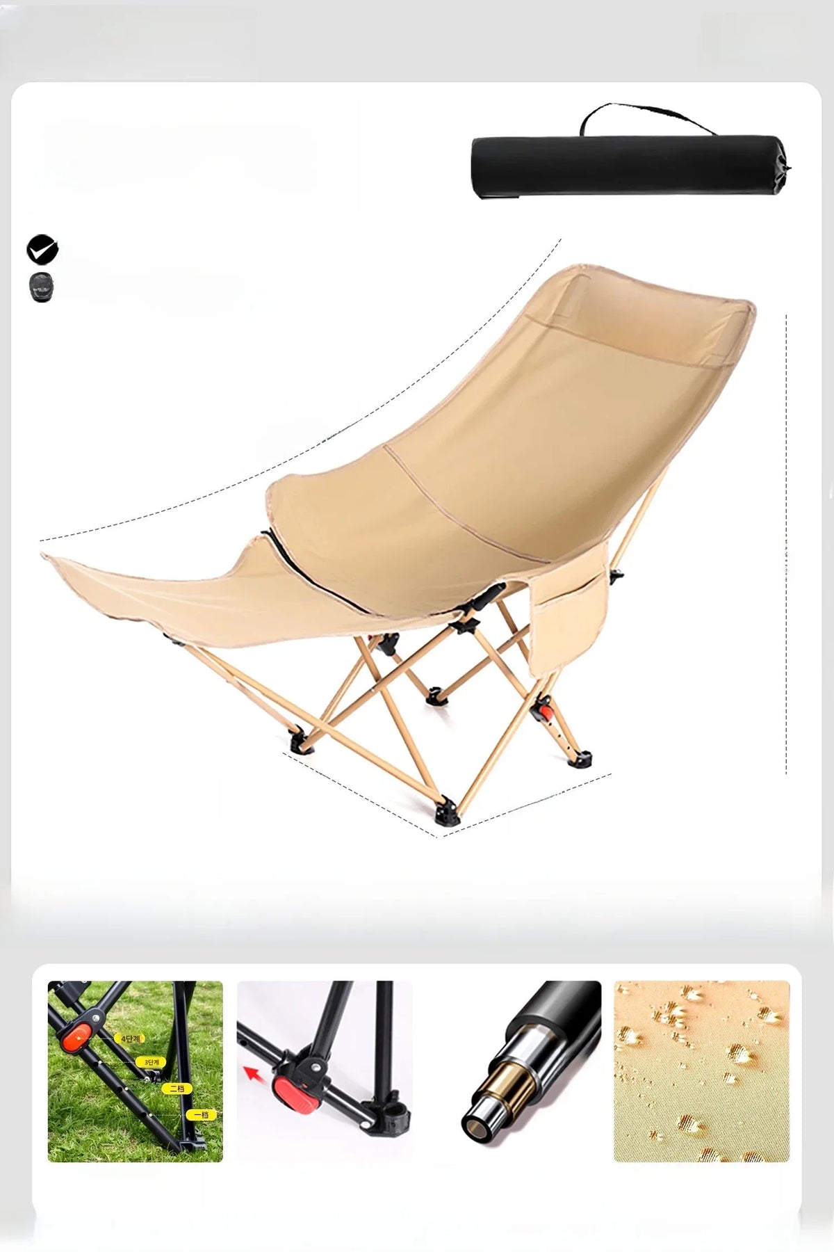 Foldable High-Back Moon Chair | Portable Outdoor Camping Chair