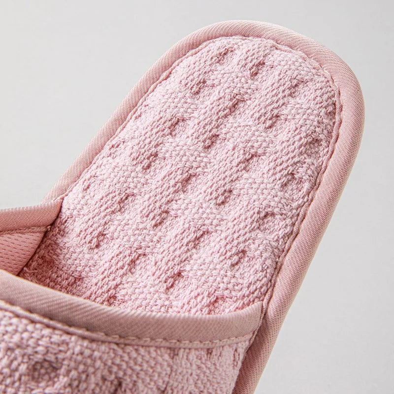 Women's Cotton Open Toe Indoor Slippers | Soft Sole Minimalist