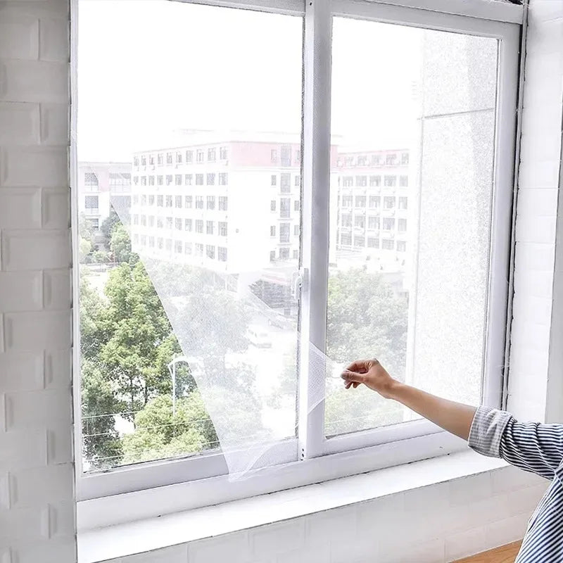 Self-Adhesive Polyester Mosquito Net Window Screen | Hook & Loop