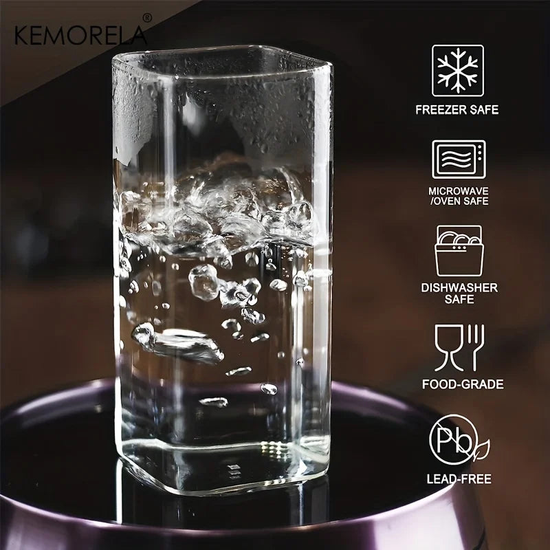 KEMORELA 4pc Highball Glasses 15oz/19oz – Clear Tall Drink Cups