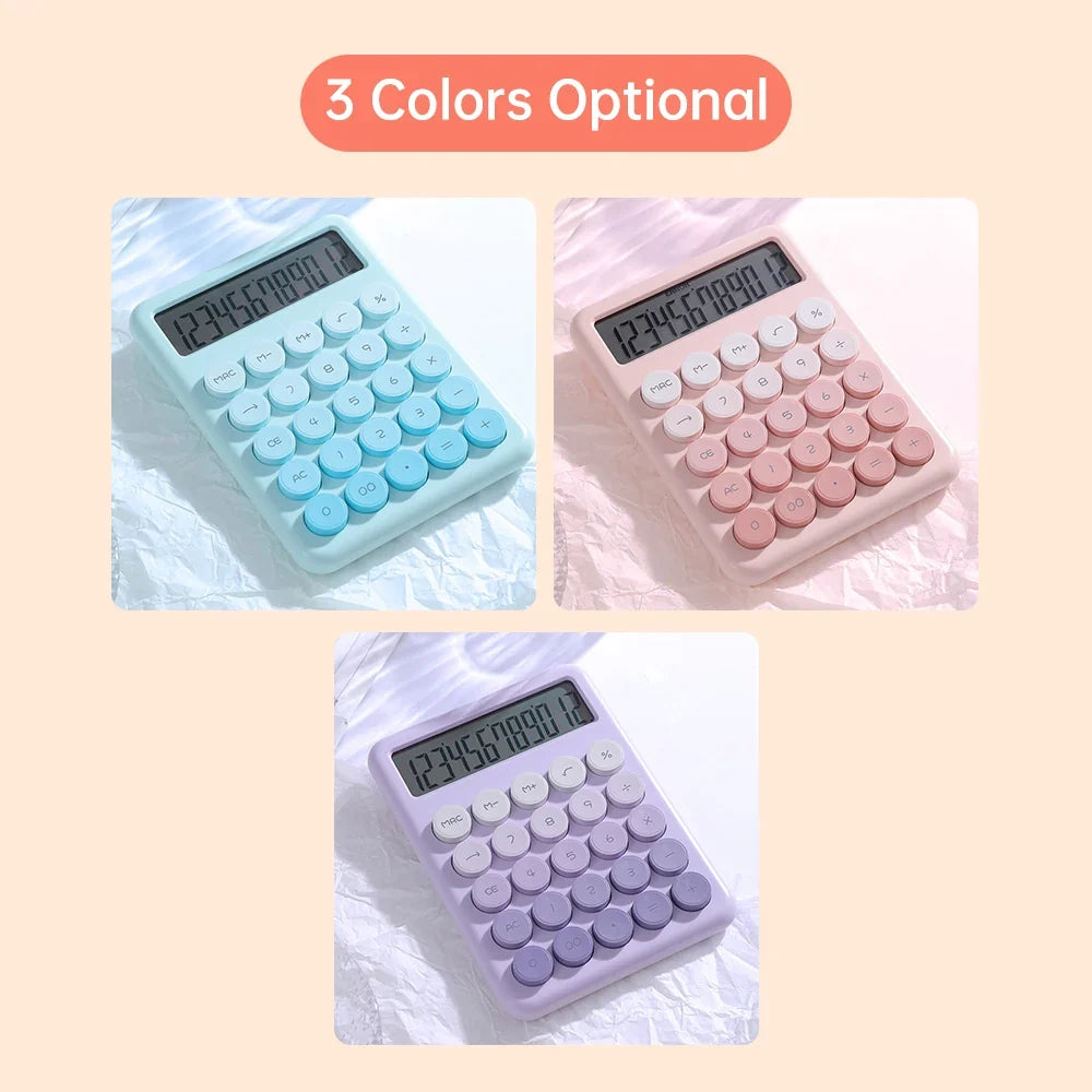 12-Digit Desktop Calculator | Big Round Buttons & Gradient Color