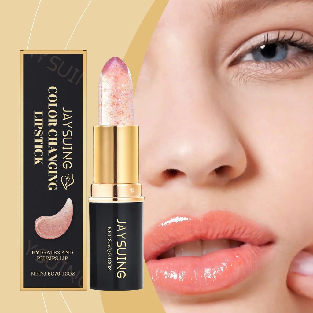 Jaysuing Color Changing Glitter Jelly Lip Balm – Hydrating Gloss