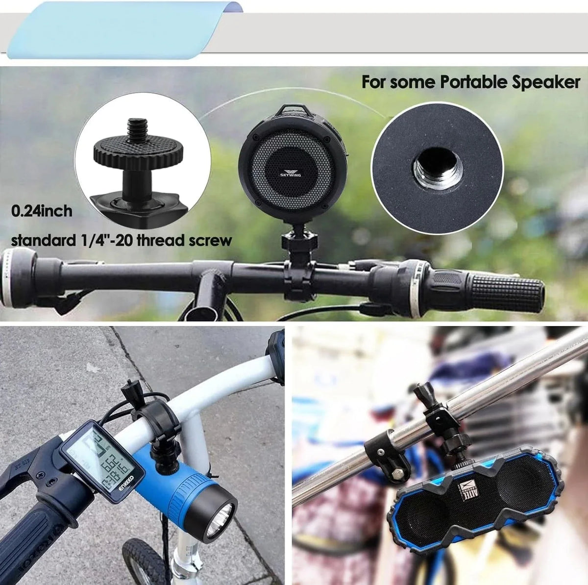 VeFly Bike & Motorcycle GoPro Handlebar Mount Bracket Adapter