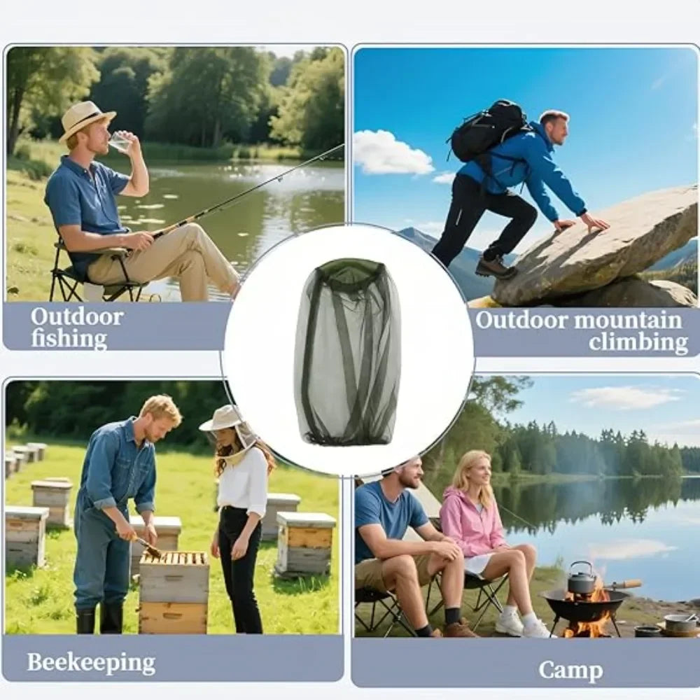 Outdoor Mesh Bug Net Face Shield Hat | Fishing & Beekeeping