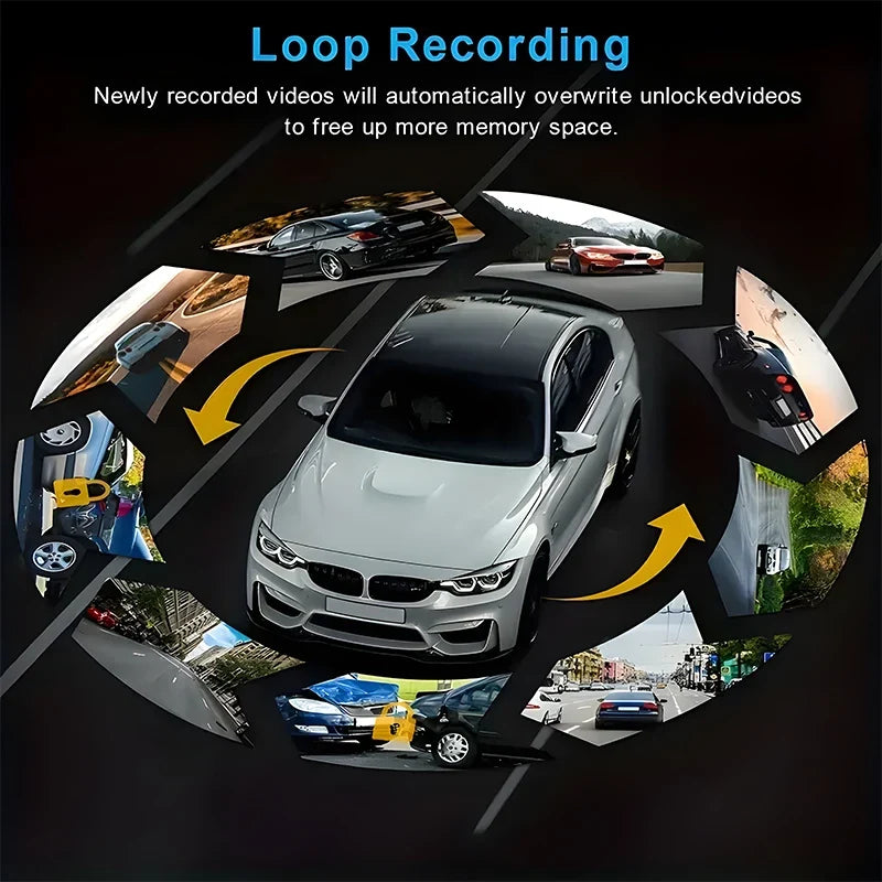 Dual Lens Car Dash Cam – 1080P Front & 720P Interior Night Vision