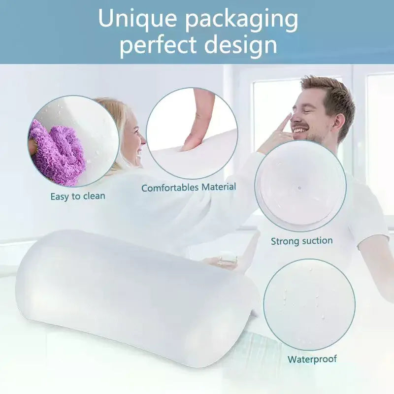 BPA-Free Bathtub Headrest Pillow | Waterproof Suction Cup Spa