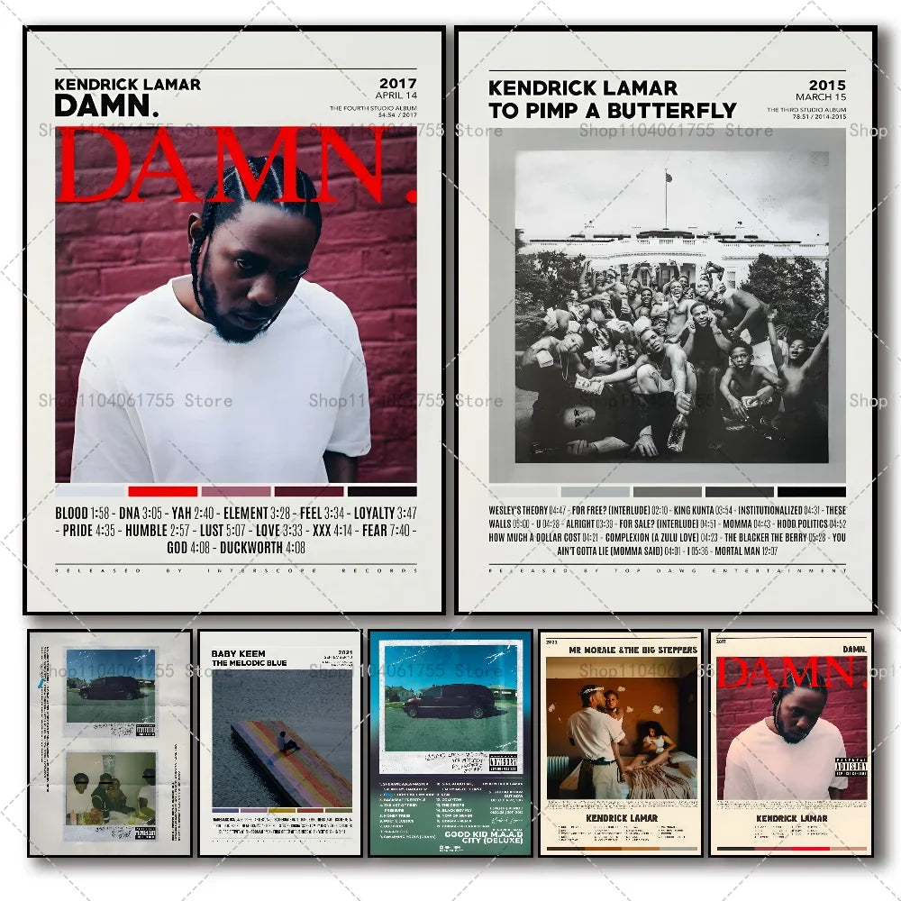 Kendrick Lamar DAMN Hip Hop Poster – Wall Art Sticker