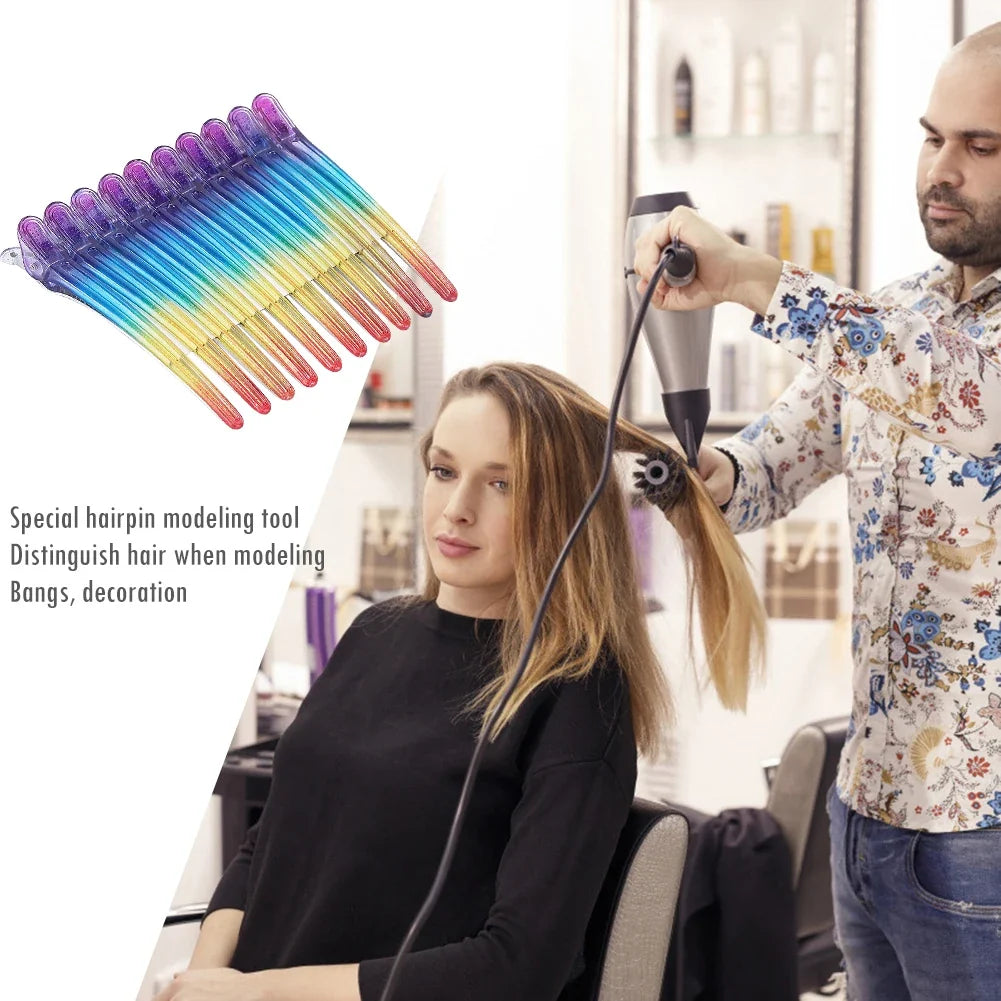 10-Pack Salon Hair Sectioning Clips | Professional Styling Clamps