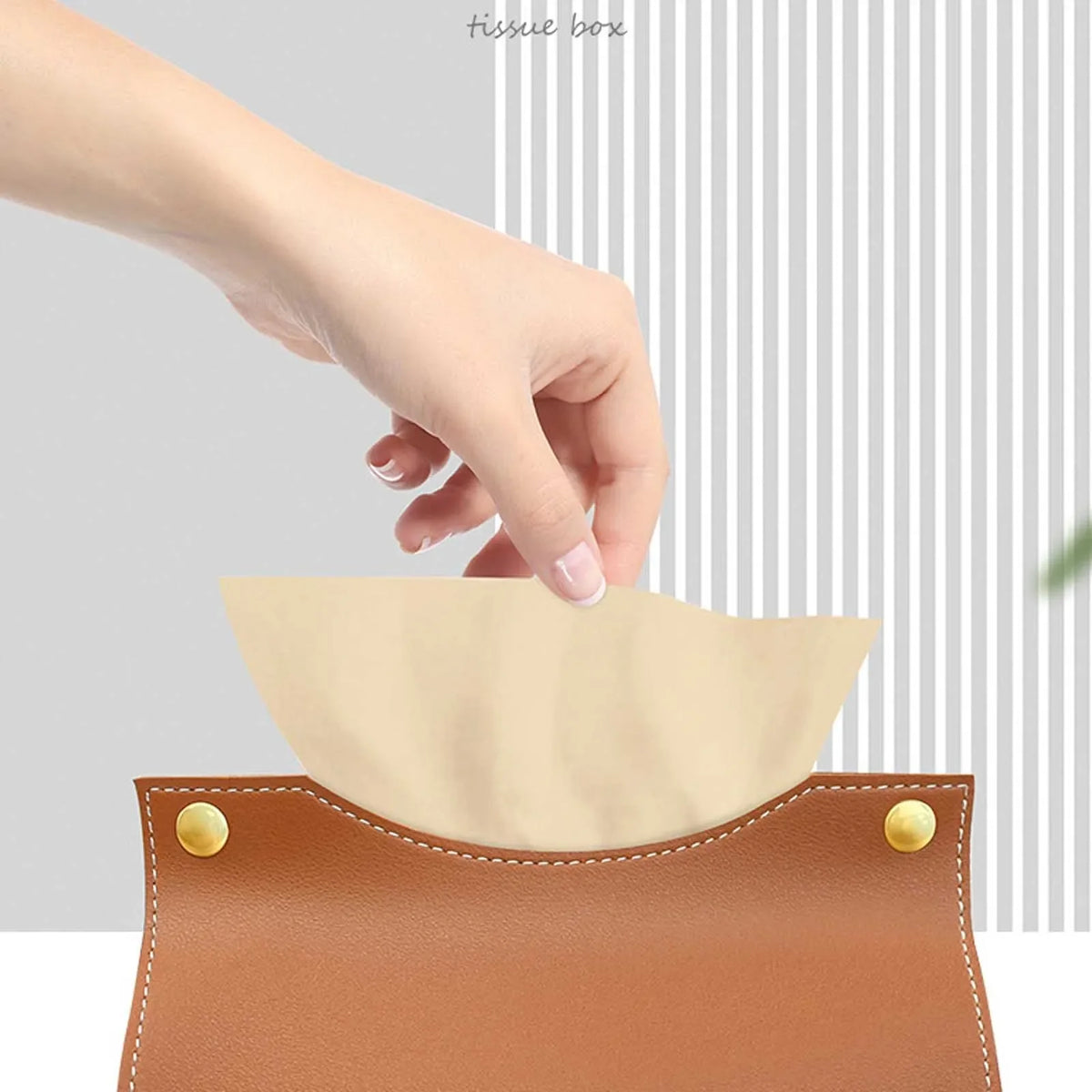 PU Leather Tissue Box Cover Holder | Elegant Desktop Organizer