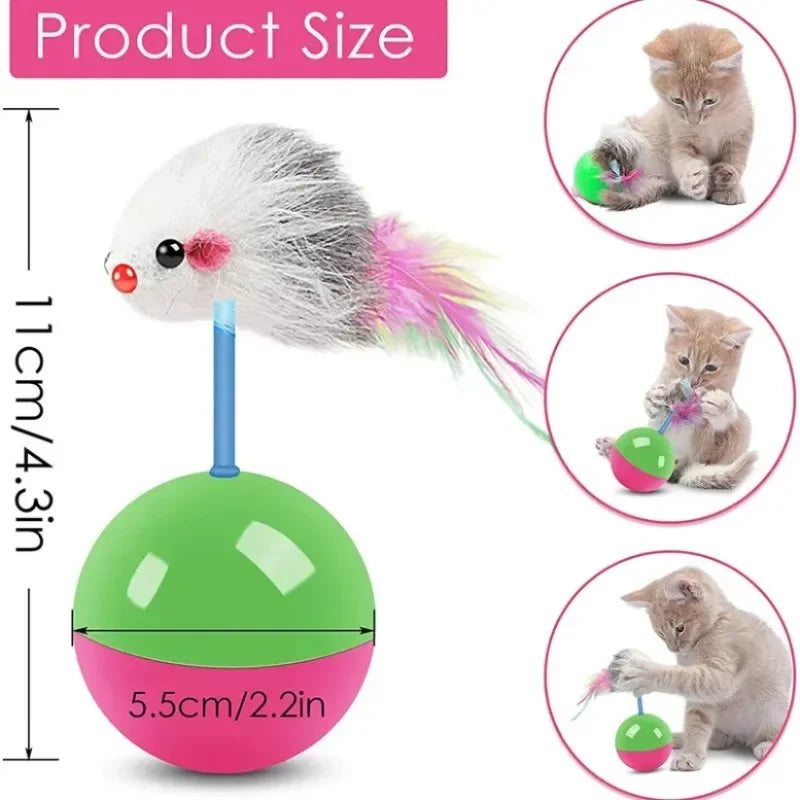 Cat Toy Set – Mouse Teaser & No-Tip Interactive Pet Toys