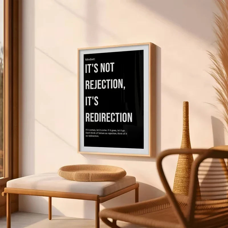 "It's Not Rejection, It's Redirection" Motivational Canvas Art