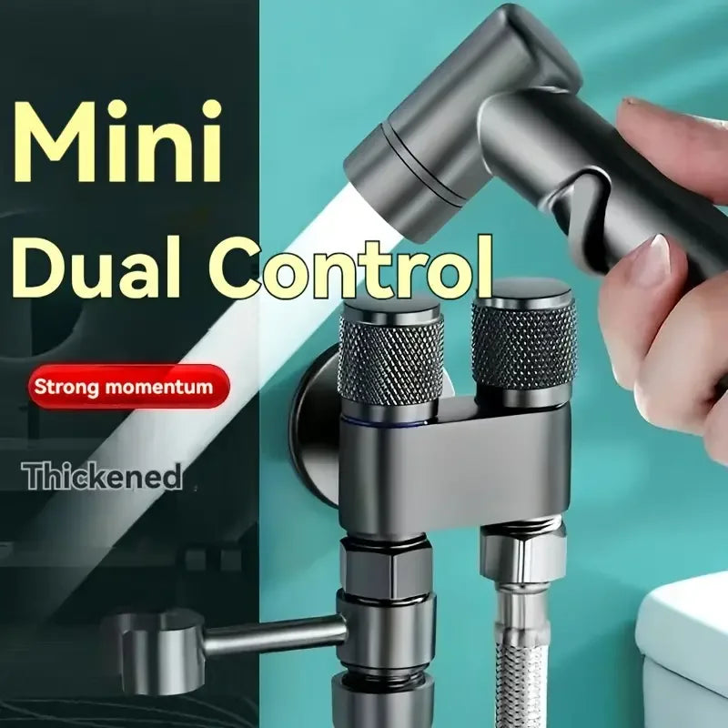 Handheld Bidet Toilet Spray Kit | 2-in-1 Angle Valve, No Batteries