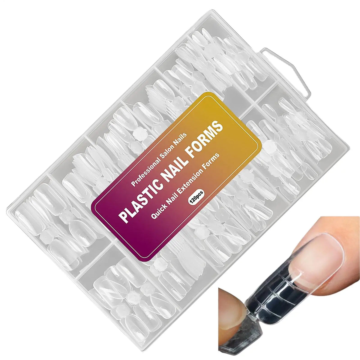 120pcs Reusable Nail Extension Forms | 12 Sizes Builder Molds
