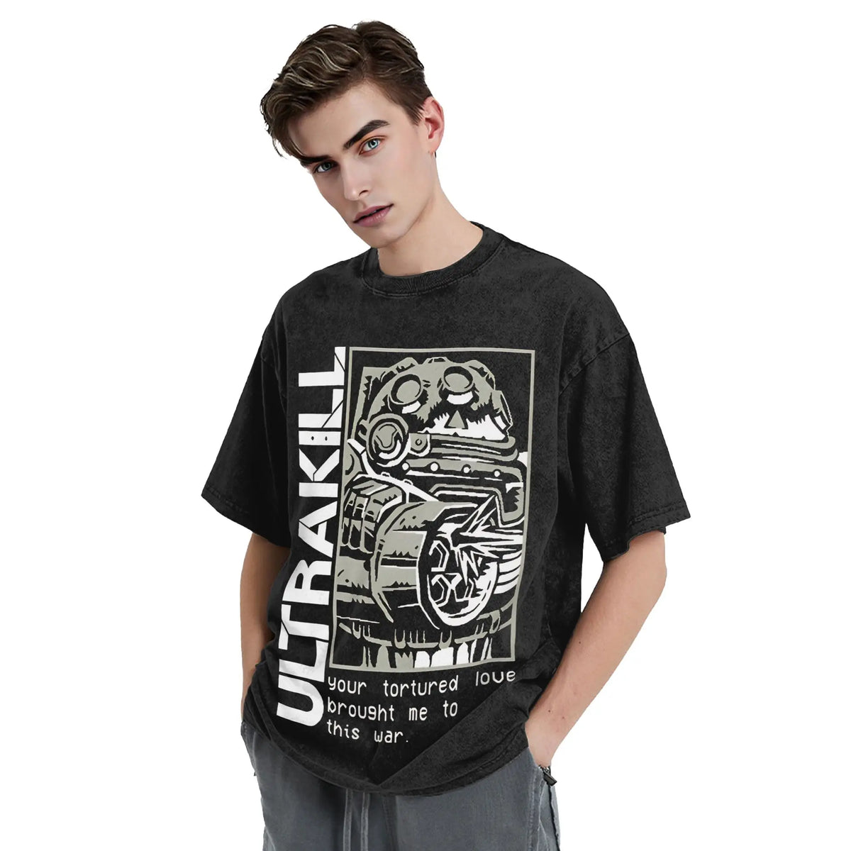 Oversized Hippie Graphic T-Shirt | Y2K Retro Cotton Tee for Men