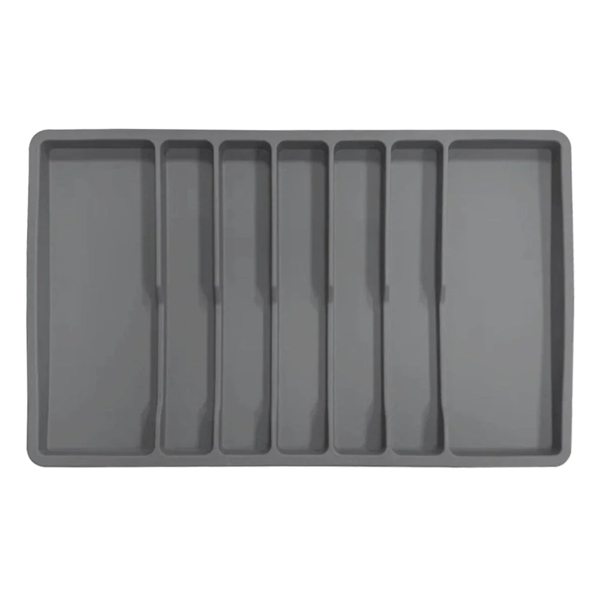 Non-Slip Silicone Cutlery Tray – 7-Compartment Drawer Organizer
