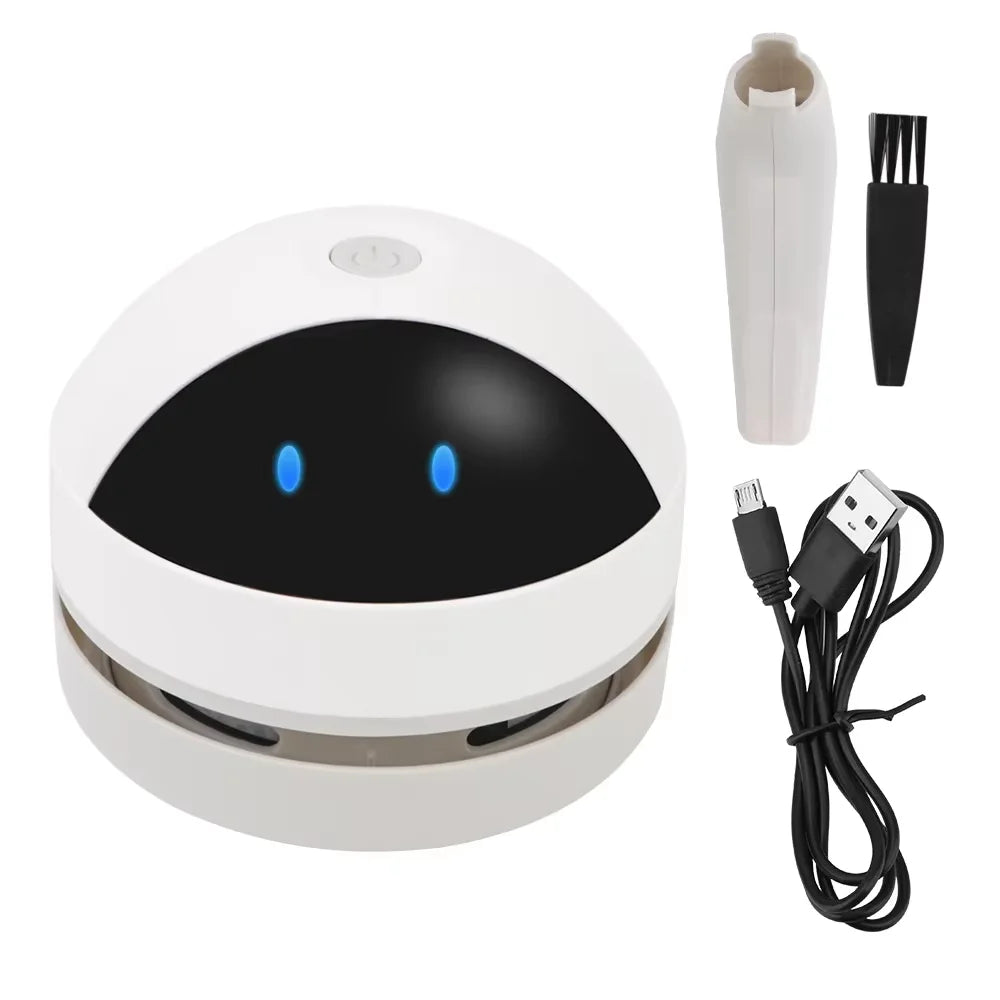HOMEFISH Mini Desktop Vacuum Cleaner USB Rechargeable + Brush