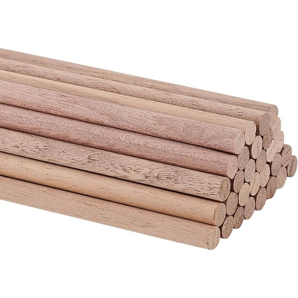 30 Pcs Black Walnut Wooden Dowel Rods 11.8" x 0.23" Craft Poles
