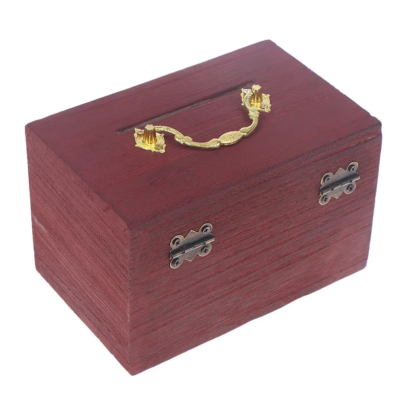 Wooden Password Lock Piggy Bank – Coin & Money Saving Box